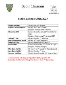 Kilfinny Calendar 2026 2027 (2)